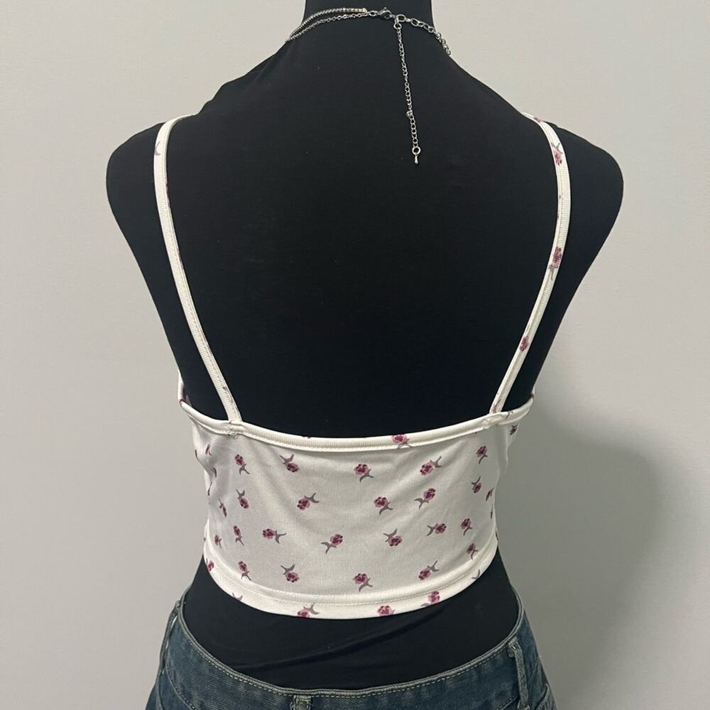 Floral Ruffle Crop Tank Top - Picture 5 of 5